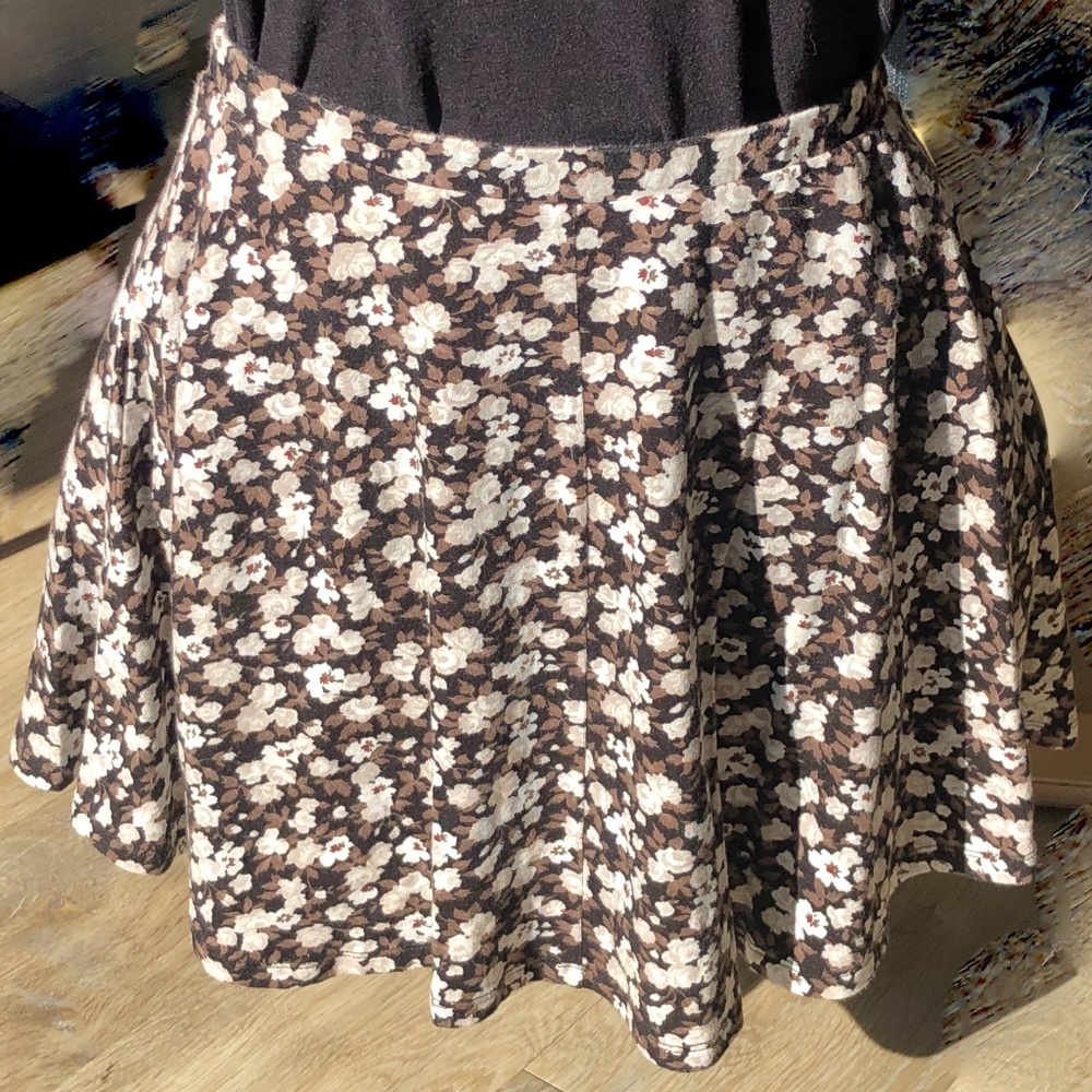 Floral Print Skater Skirt